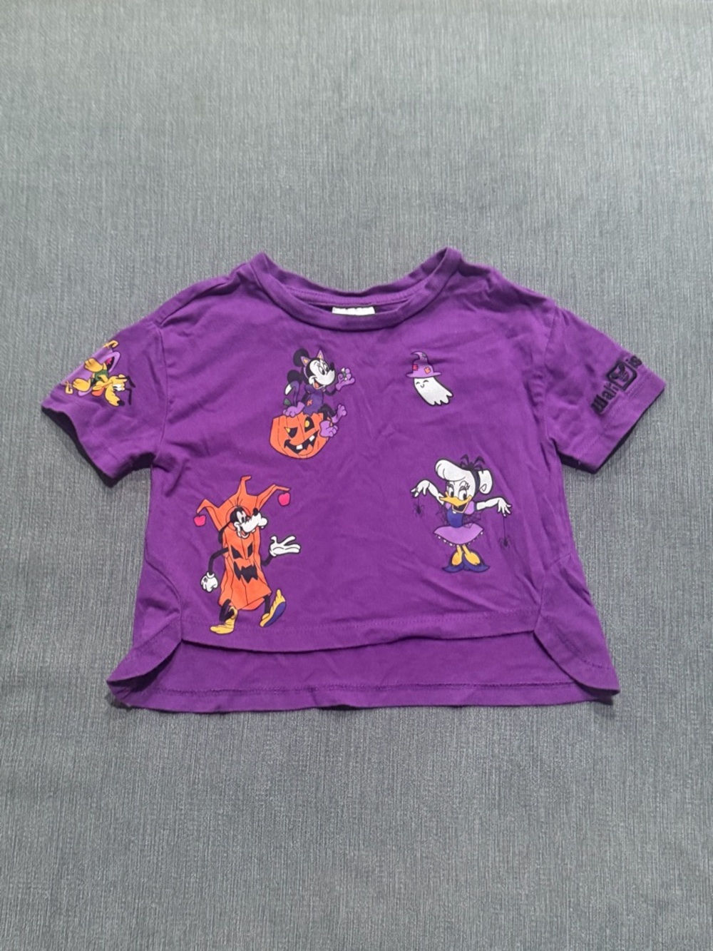 Walt Disney World Youth XXS Purple Girl’s Halloween Crop Tee Spooky